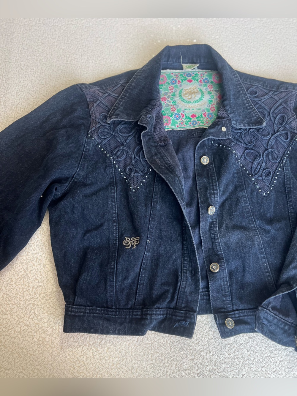Bisnca Maria Caselli Embroidered Women’s Jeans Jacket